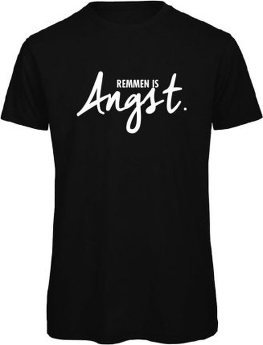 T-shirt Zwart XXL - Remmen is angst - wit - soBAD.| Foute apres ski outfit | kleding | verkleedkleren | wintersporttruien | wintersport dames en heren